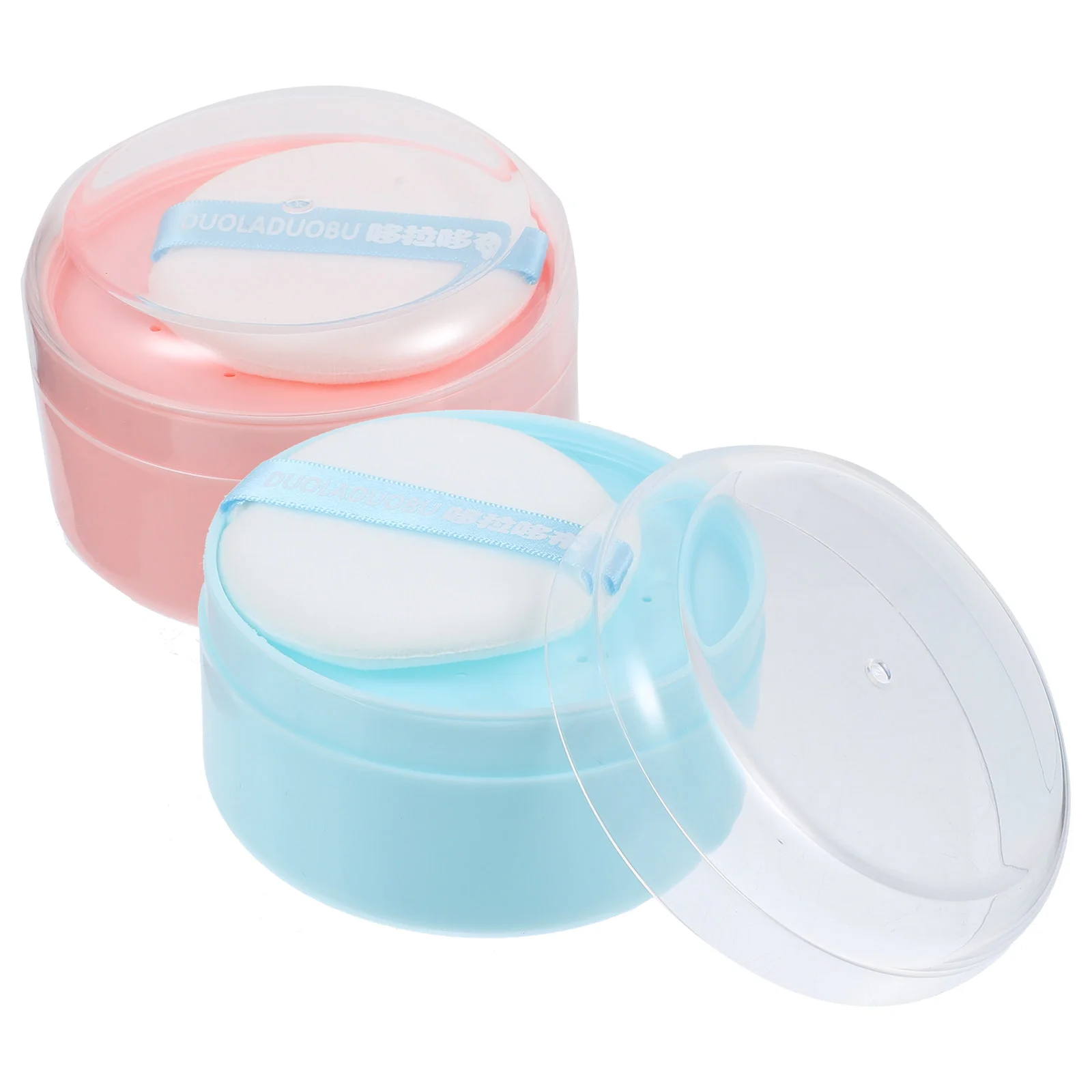 2 Pcs Empty Powder Puff Container Baby with for Body Case Loose Puffs and Small