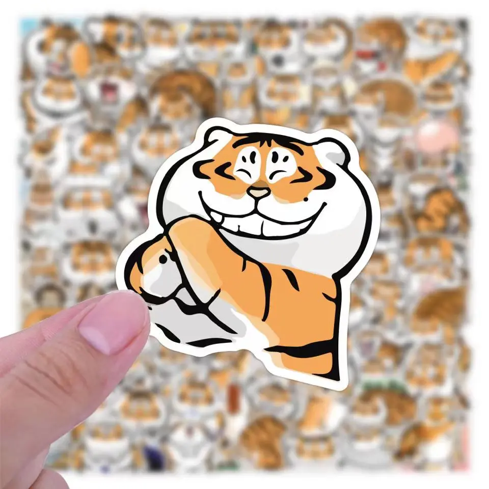 Cute Fat Tiger Stickers Graffiti Stickers DIY Notebook Skateboard Phone Case Water Cup Refrigerator Decor Sticker Decals Sticker