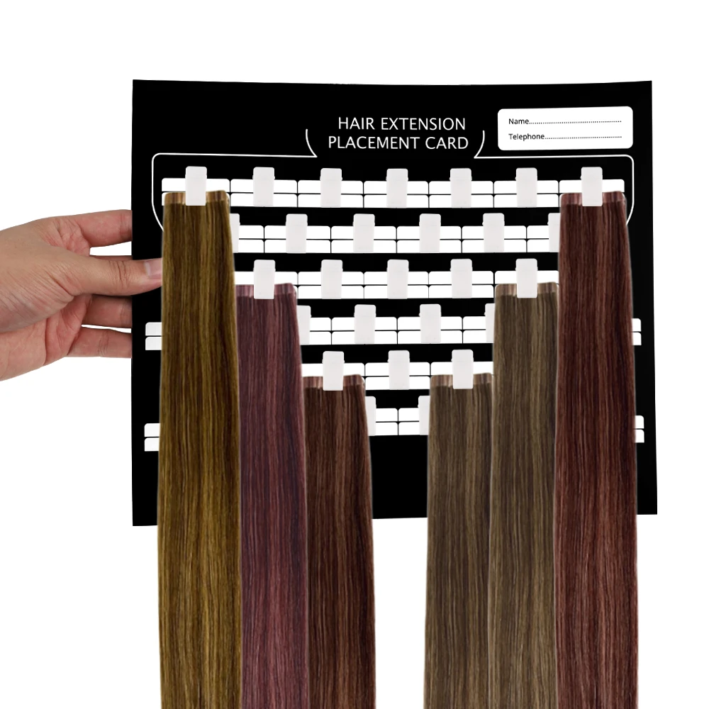 Lanshii Thickened Paper Tape-in Placement Board Hair Extension Holder for Tape-in Hair Extensions Salon Professional Hair Tool