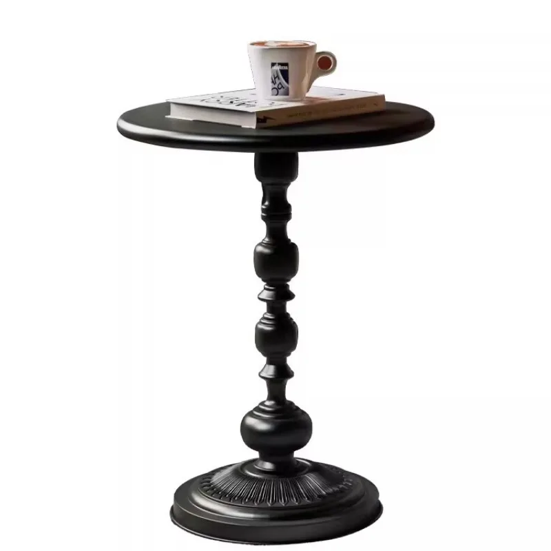 American sofa wrought iron edge, small household living room small round table