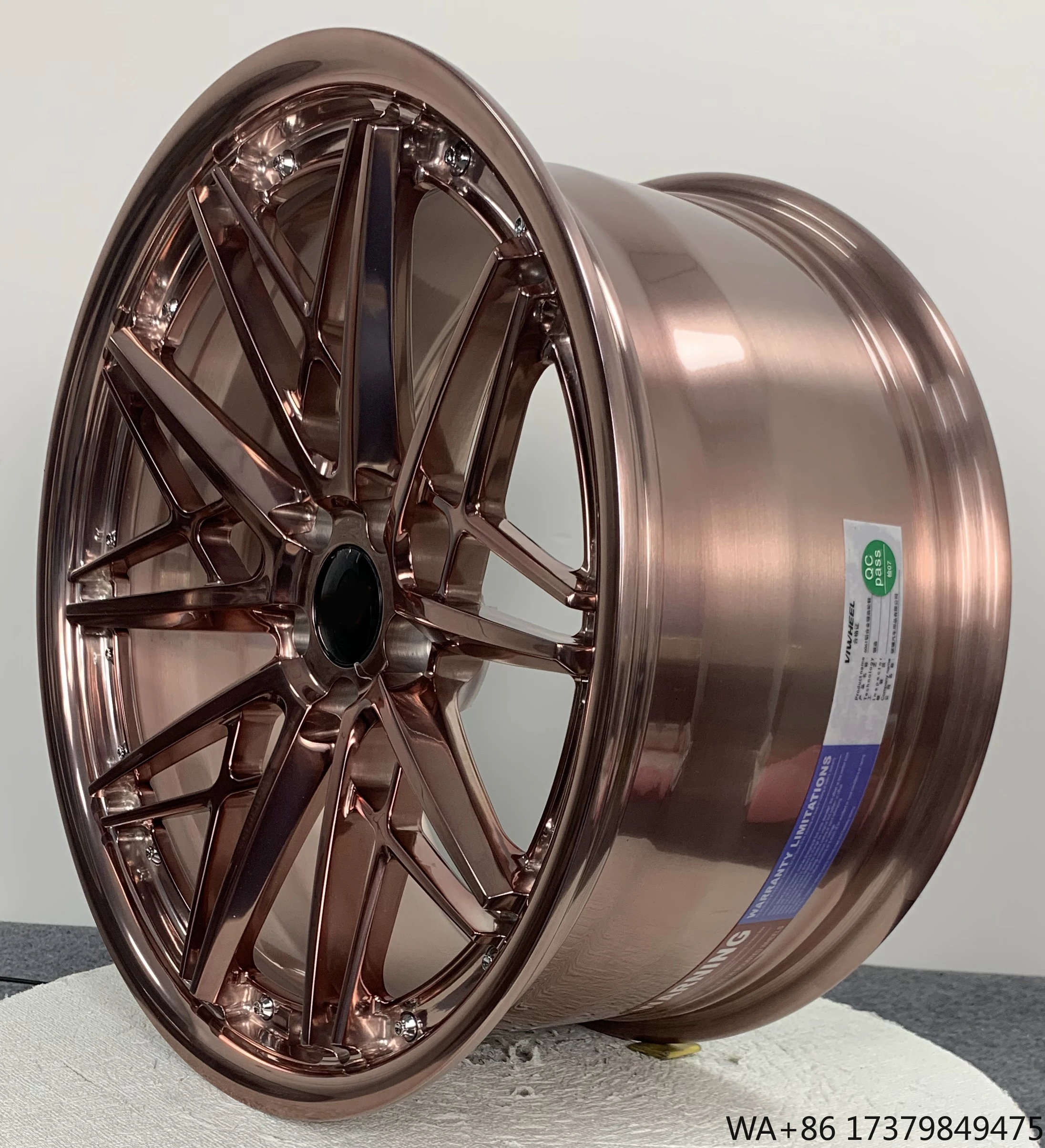 

Custom Rose Gold 18 19 Inch 2 Piece New Aluminum Alloy Forged Car Wheel Hub With 5X112 PCD for AUDI Passenger Car Rims 30mm ET