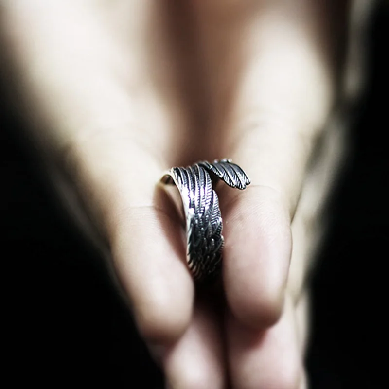 Retro Angel Wings Creative Ring For Men Women Punk Gothic Open Ring Handmade Designer Jewelry Unisex Accessories Gift For Lovers