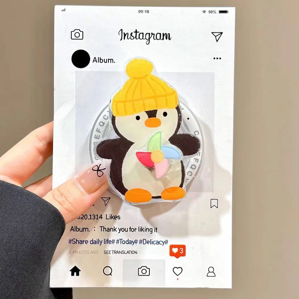 

Желтая шляпа с пингвином для Magsafe, магнитная ручка для телефона, подставка Tok Griptok для iPhone, забавный складной держатель для беспроводной зарядки