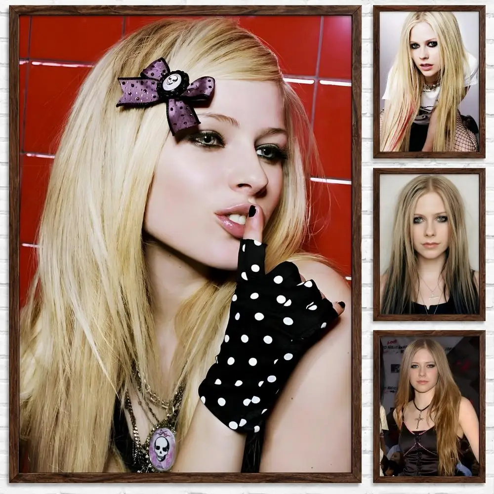Pop Punk Singer Avril Lavigne Poster Self‑Adhesive Waterproof Poster Sticker Coffee House Bar Wall Art Home Decor