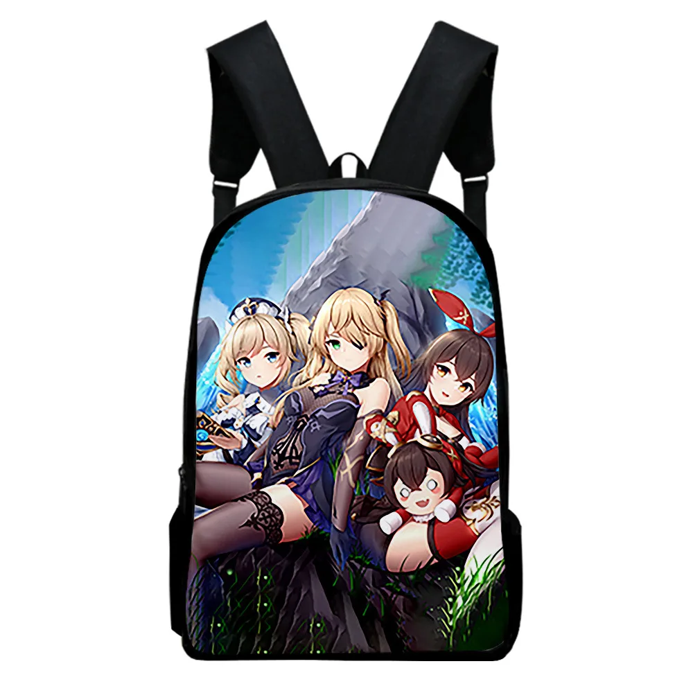Classic Popular Genshin Impact Notebook Backpacks pupil School Bags 3D Printed Oxford Waterproof Boys/Girls Laptop Backpacks