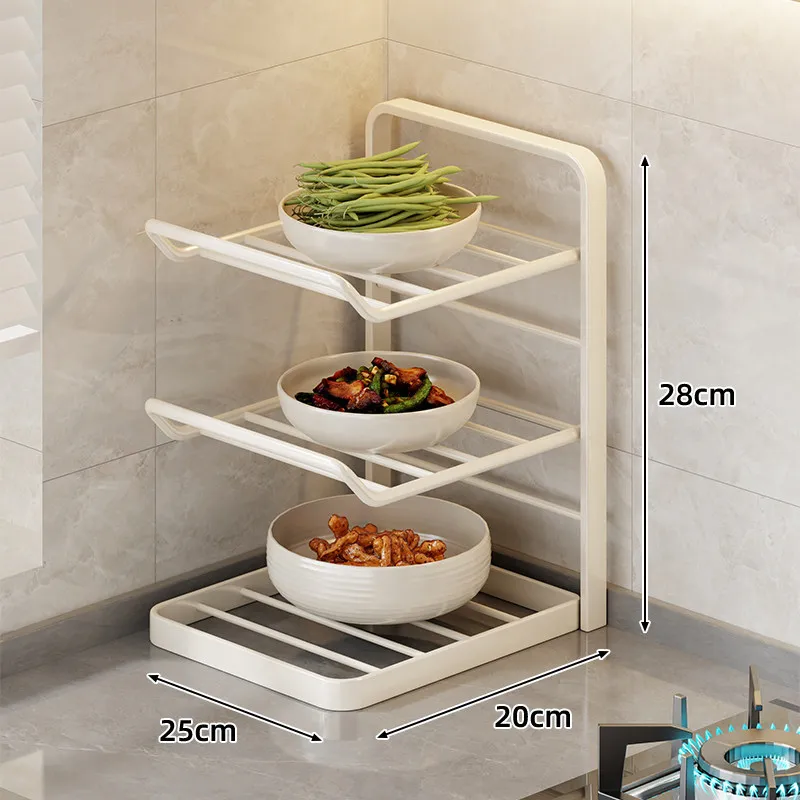 Kitchen preparation rack foldable multi-functional countertop dish storage wall hanging vegetables microwave cleaner