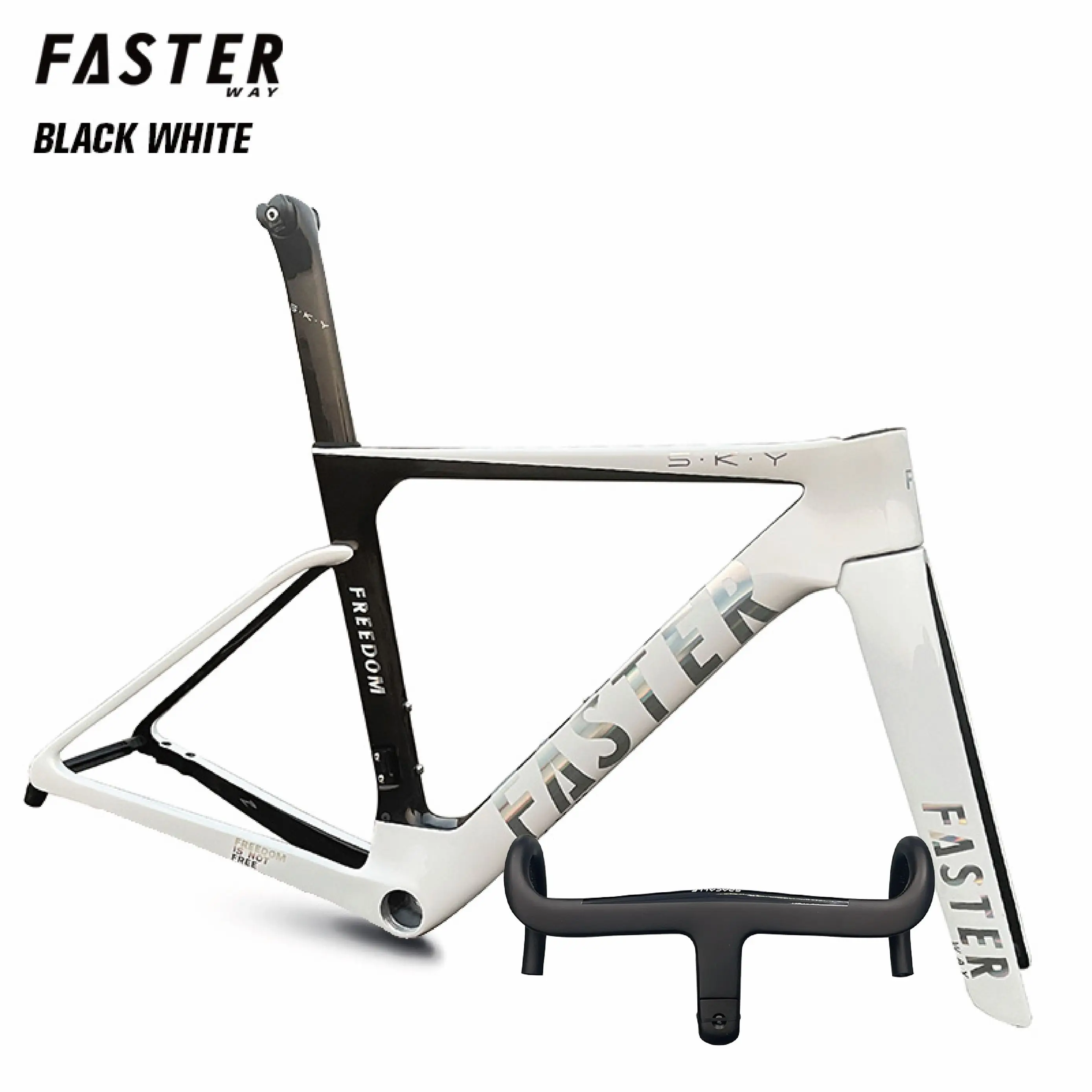 Nieuw Model T47 FASTERWAY Freedom Frameset Carbon Bike Road Frame met Vork Zadelpenklem Headset Stuur 32C Schijfrem