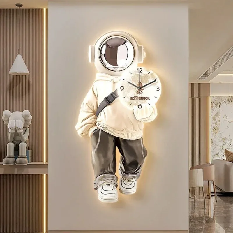 Large Wall Art Clocks with Light LED Mural Luxury Wall Ornaments Bedroom Kitchen Watches Coffe Bar Home Decoration Accessories