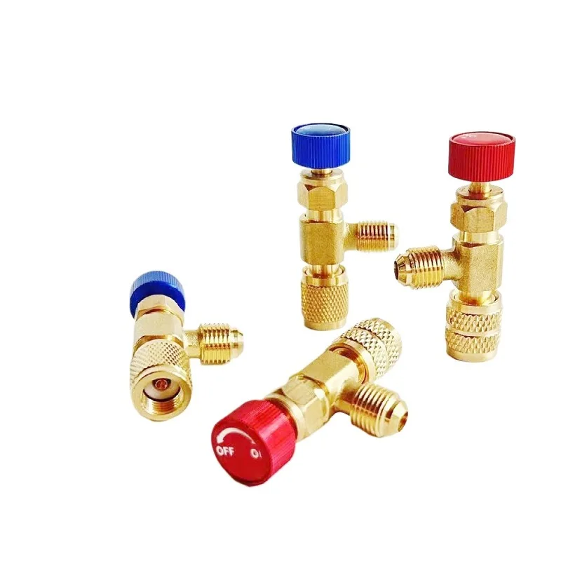 

2 шт. клапан для зарядки хладагента, предохранительный клапан жидкости, медный предохранительный клапан хладагента, предохранительный адаптер R410a R22, хладагент