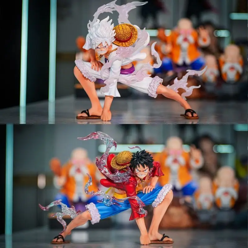 Estátua jt quente uma peça 8x espelho luffy 2a engrenagem luffy 5th engrenagem nika luffy anime modelo portátil na moda jogar presente ornamento