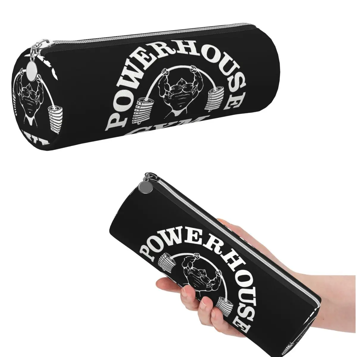Powerhouse Gym Fitness Building Muscle Pencil Case for Boy Girl School Cylinder Pen Box Pencil Bag Pencil Pouch