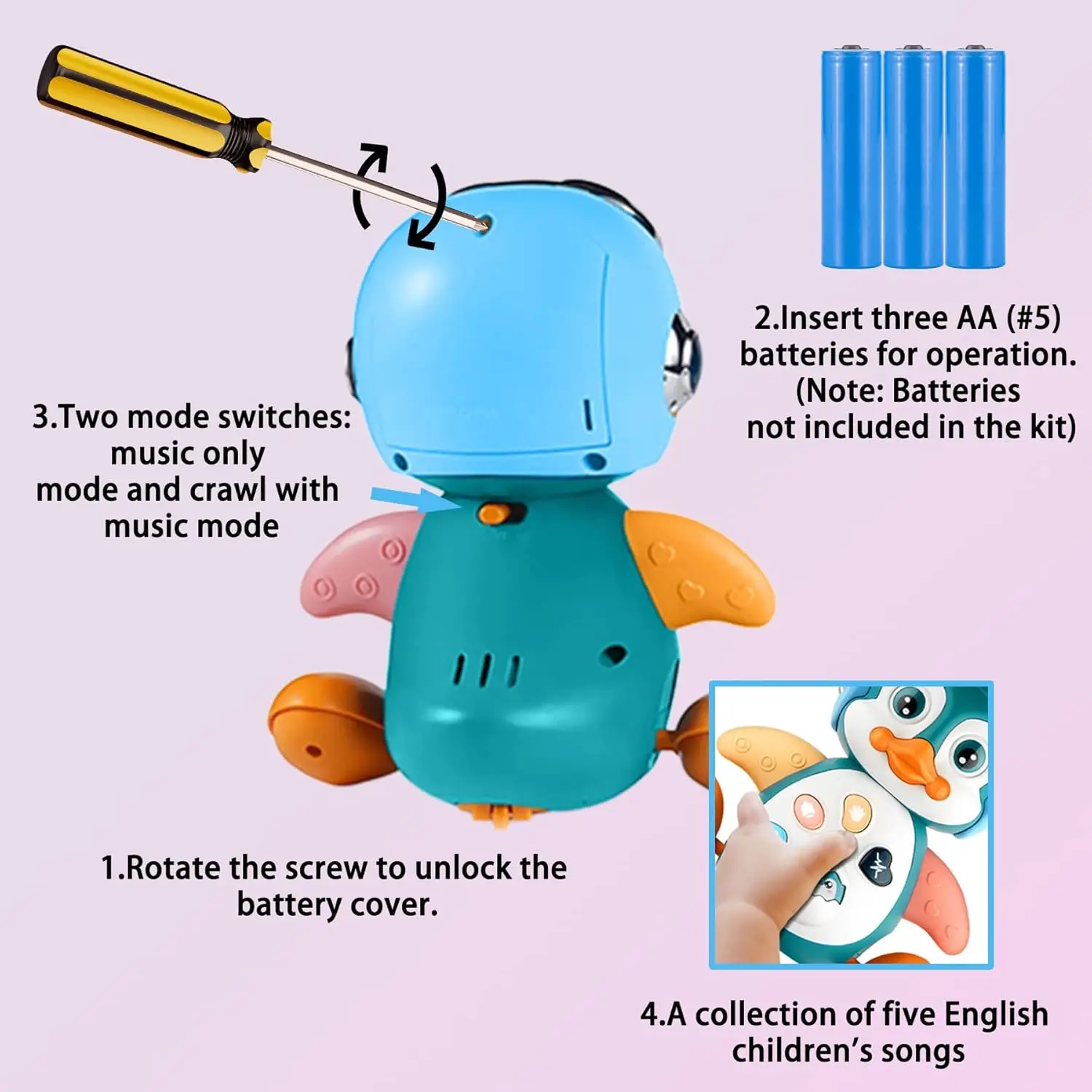 Рисунок 3 - Пингвин, музыкальные детские игрушки для ползания