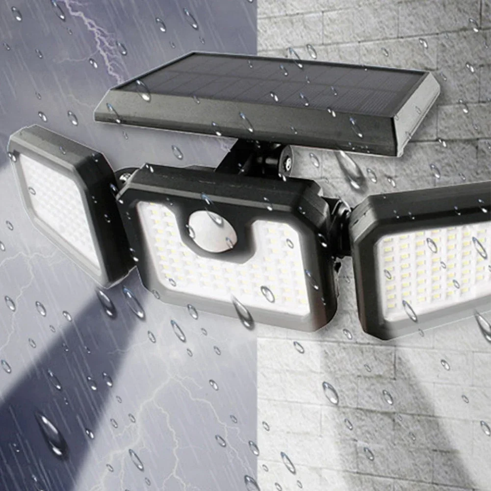 2000LM 74LED พลังงานแสงอาทิตย์กลางแจ้ง Motion Sensor การเหนี่ยวนําของมนุษย์ปรับหัว IP65 กันน้ําโคมไฟติดผนังพลังงานแสงอาทิตย์โคมไฟพลังงานแสงอาทิตย์