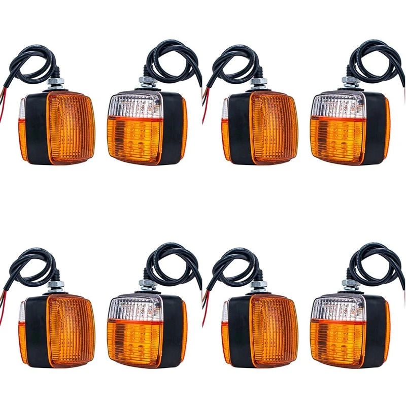 8X Forklift Turning Light LED Double-Sided Small Light 12V Square Turning Front Light Parking Light Reversing Light