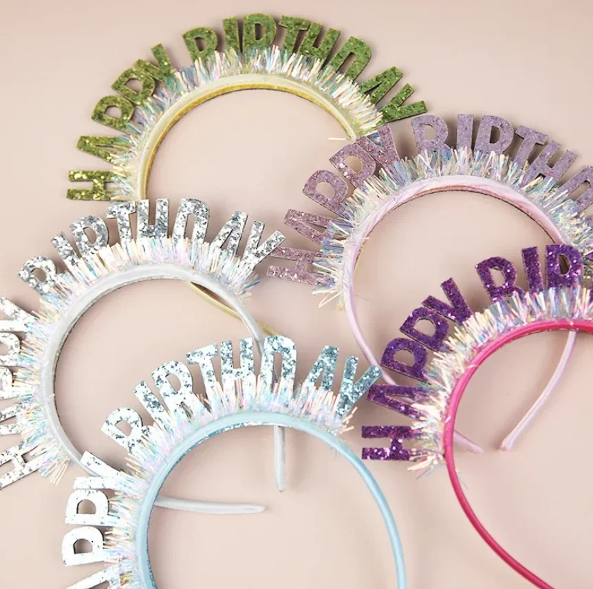 بريق عيد ميلاد سعيد الترتر عقال عيد ميلاد الديكور حفلة عيد ميلاد زينة الاطفال الكبار فتاة الوردي الفضة الأزرق ديزاوية