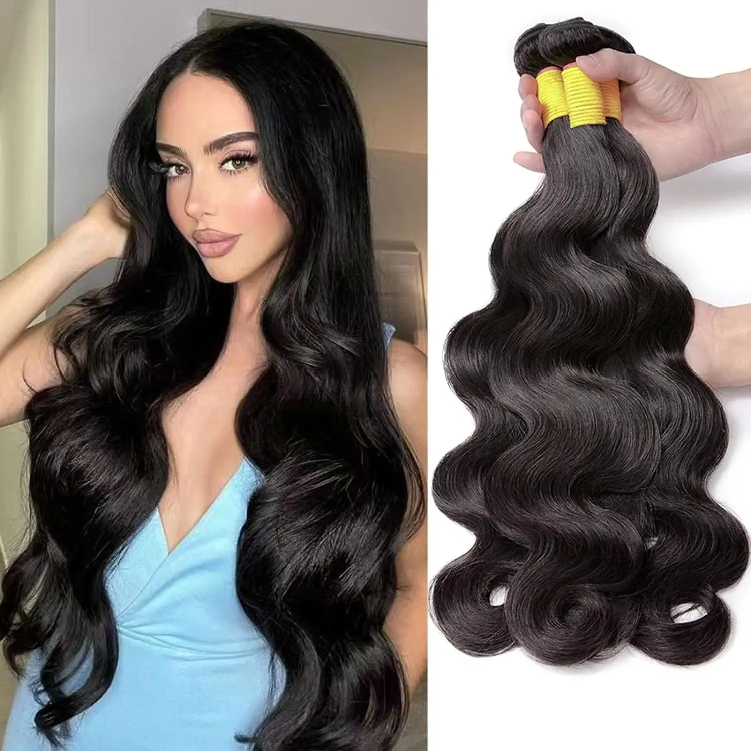 

12A Body Wave Bundles 32 Inch Raw Indian Remy Virgin Unprocessed 100% Human Hair BodyWave Hair Extensions 1 3 4 Bundles Deal