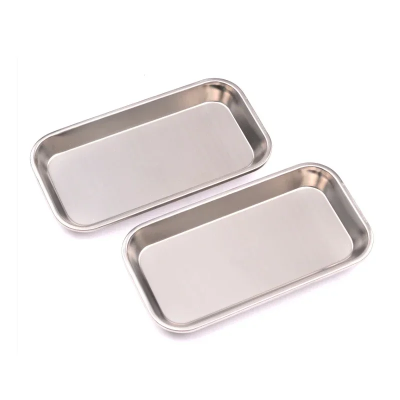 1pc  Kitchen Tray Stainless Steel Square Storage  Dental Medical Tools Nail Tattoo   Device Supplies  Dish