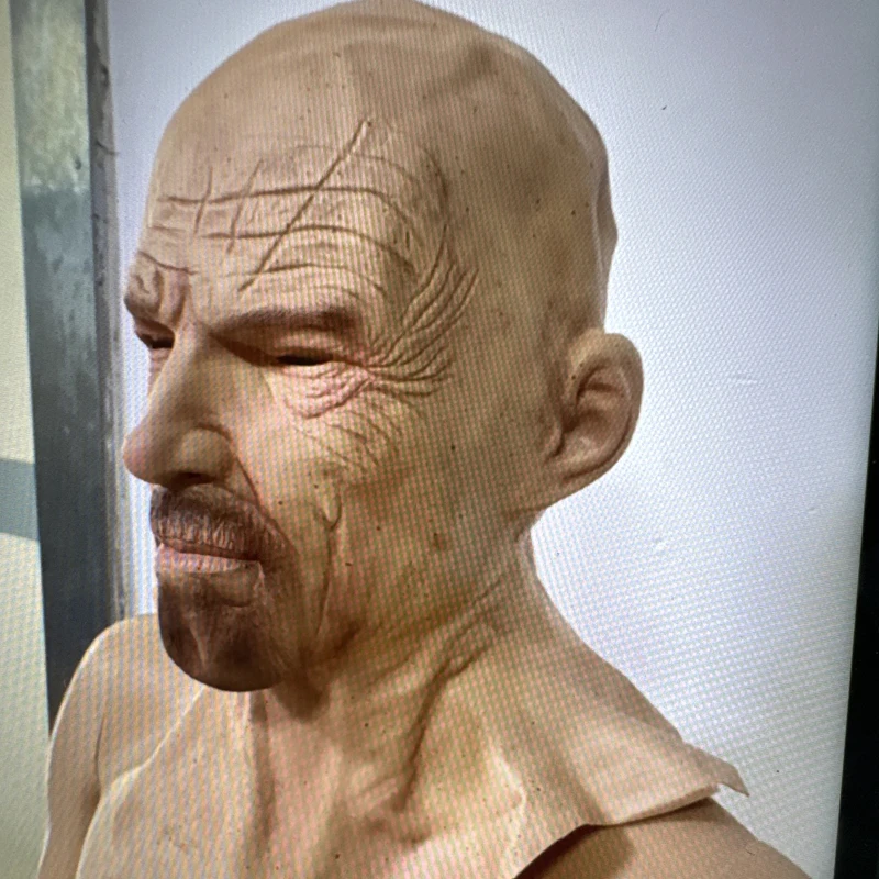 Deadly Poison Master Realistic Latex Headcover Breaking Bad Funny Cosplay Walter White Mask Decoration Bald Old Man Mask