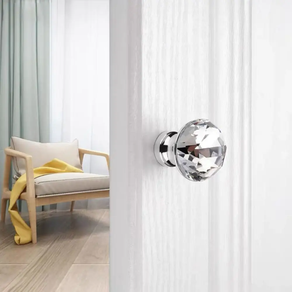 

Durable Transparent Diamond Handle Single Hole Decoration Furniture Knob Plastic Handle Light Cabinet Handle Cupboard