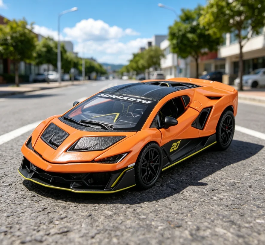 1:32 Revuelto Simulation Alloy Supercar Pull Back Light Sound System Cool Ornament For Car Central Control And Collection