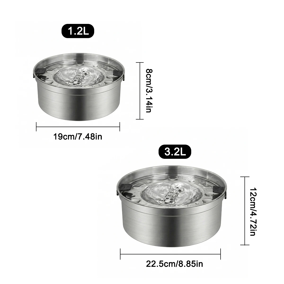 Stainless Steel Dog Water Bowl, Non-Slip Pet Drinking Cup, Slow Drink Bowl, Floating Bowl, Portable Travel Bowl for Dogs and Cat