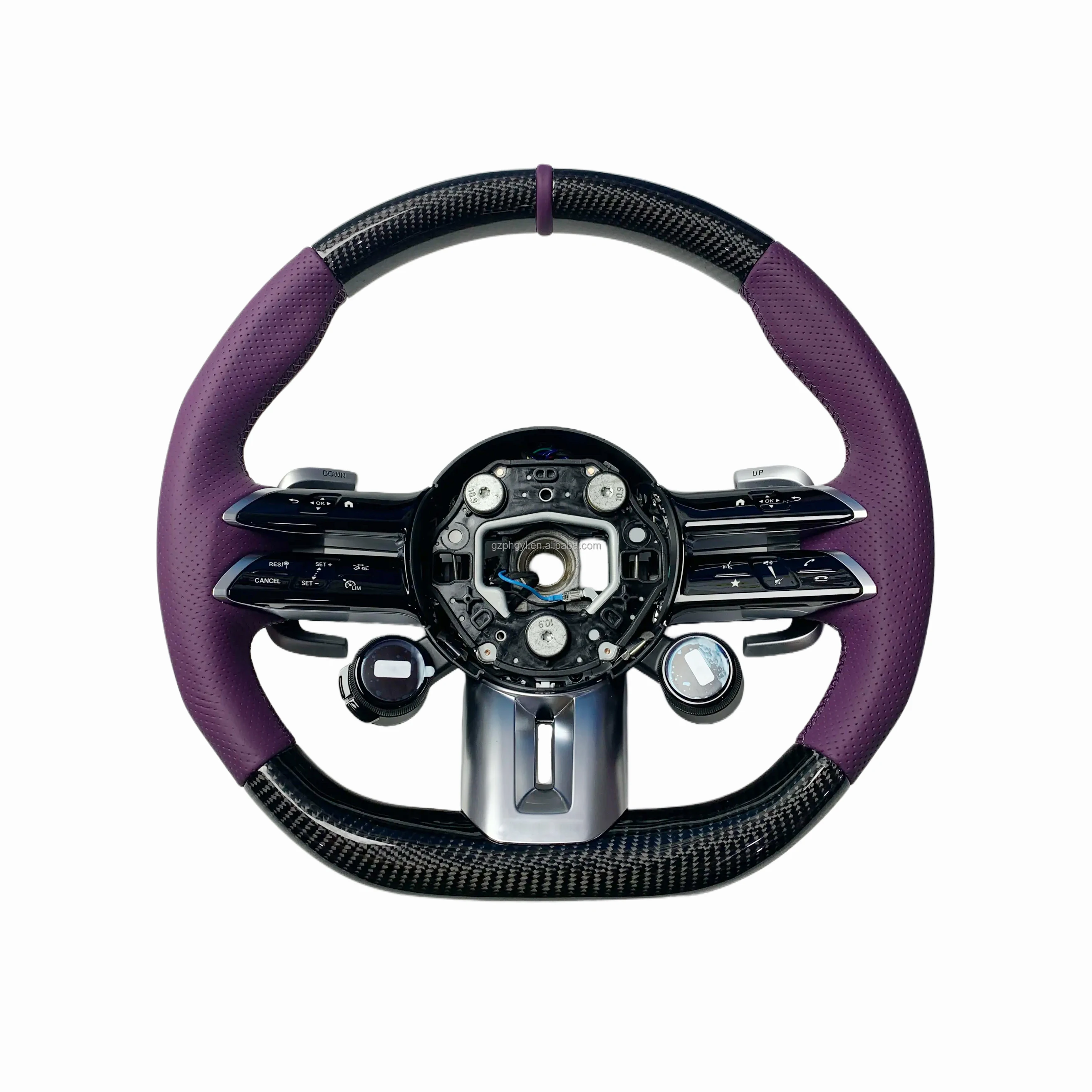 

Leather Steering Wheel for Mercedes Benz W223 W463 W167 AMG Style Heated Steering Wheel Carbon Fiber Without airbags