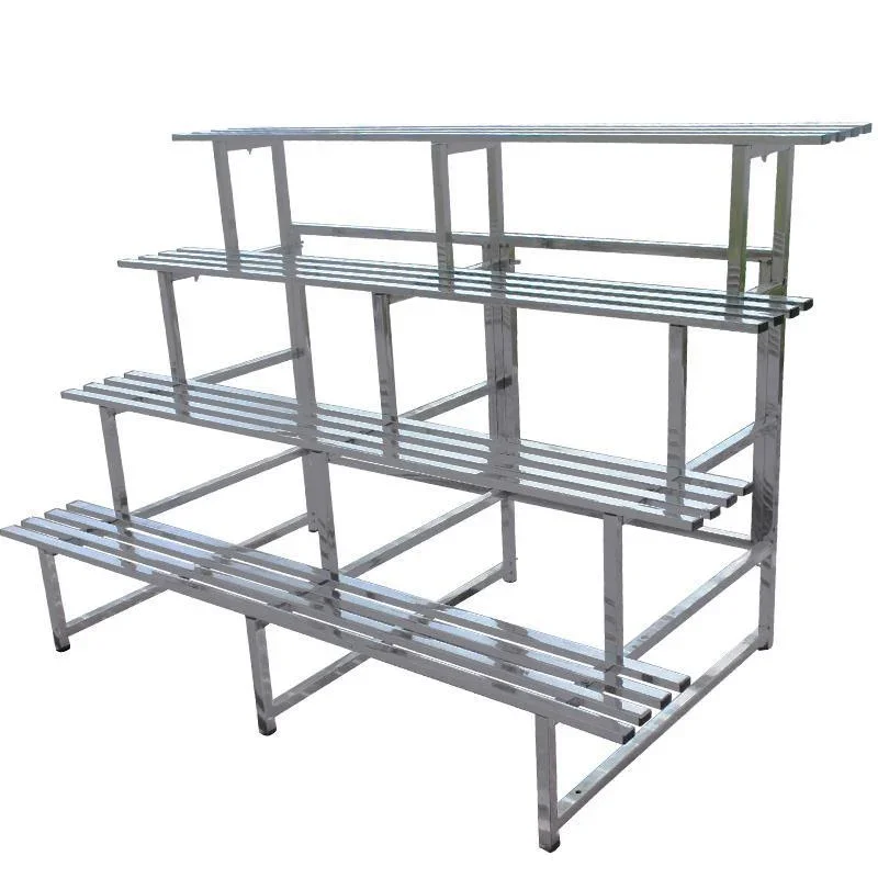 2026 Customizable 1~4 Tiers Stainless Steel Bonsai Flower Pot Plant Stand for Home Garden Balcony Patio Display Shelf