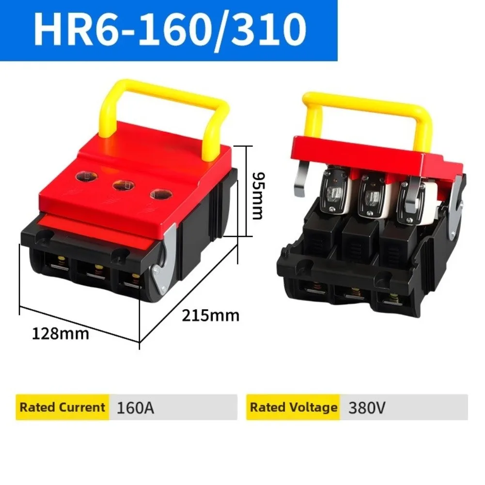HR6 Series Fuse Holder Isolation Switch 100A 160A 250A 400A 630A 380V Copper Brass Material Flame Retardant Case