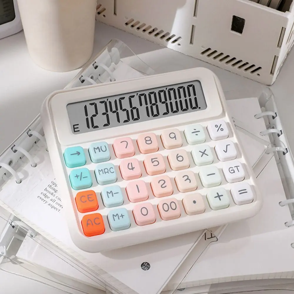 

Cute 12 Digits Calculator Candy Color Portable Desktop Calculator Battery Operated Easy To Use Finance Calculator