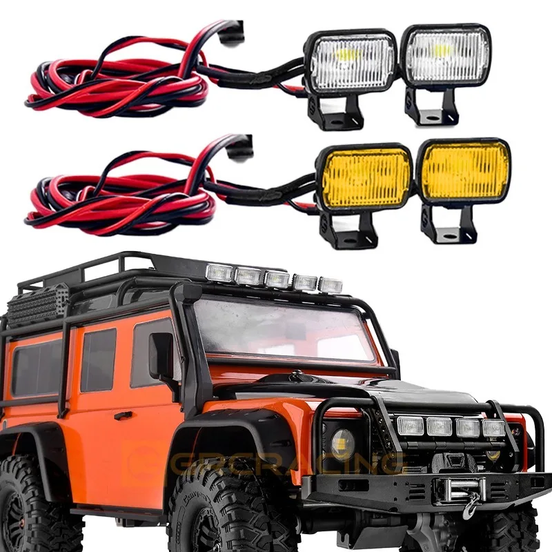 LED 1 Pair 15mm Rectangle Spotlight Searchlight for 1/10 RC Crawler Car Traxxas TRX-4 Defender SCX10 90046 TRX6