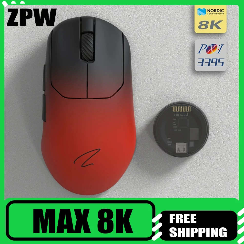 

Беспроводная мышь Zaopin ZPW, трехрежимная, 47 г, легкий датчик PAW3395/3950, высочайшее оптическое разрешение 30000 точек на дюйм, частота возврата 8 кГц