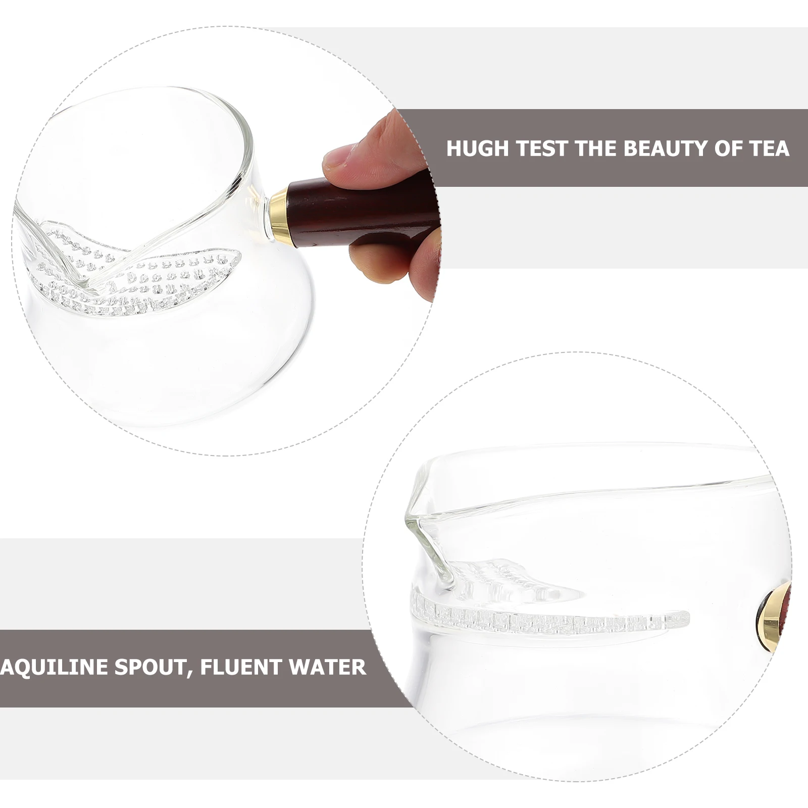 

Wooden H Glass Tea Dispenser Public Heat resistant Fair Cup Teaware Accessory Reusable Tea Fair Cup Storage