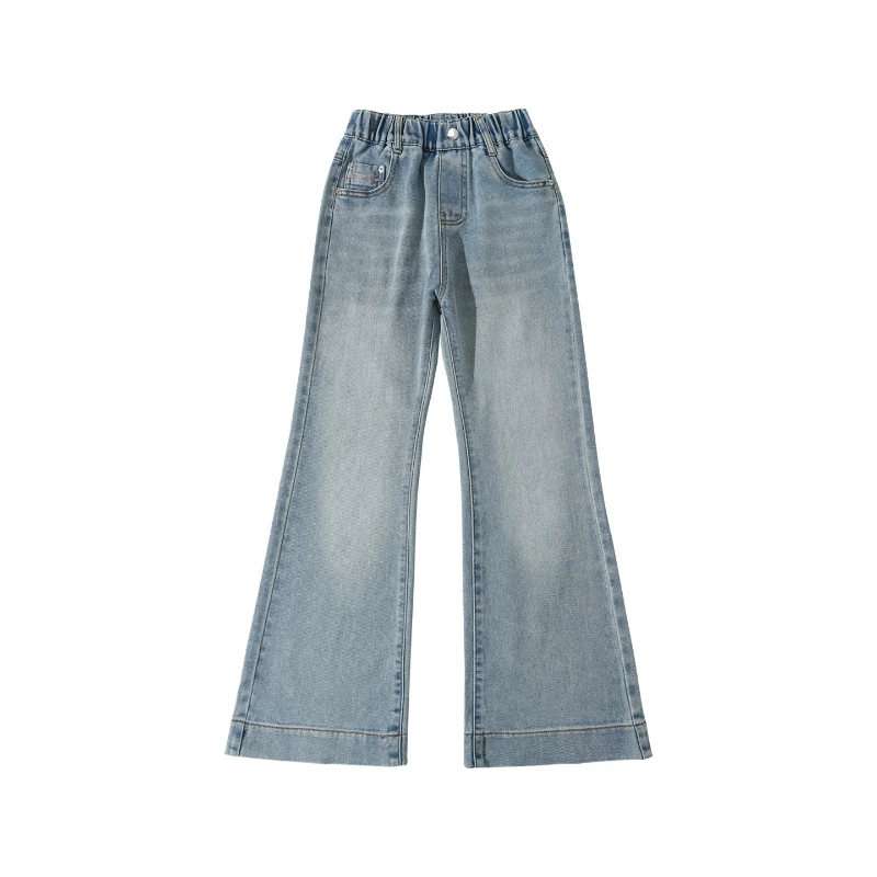 

2026 Girls‘ Loose Fit Denim Jeans for Spring, Casual Long Pants for Big Kids, Trendy Everyday Bottoms New Arrival