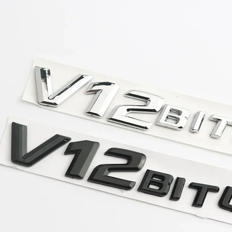 3D Chrome Black V8 V12 BITURBO Lettering Fender Emblem Badge Sticker for Mercedes Benz AMG logo E63 CL63 CLS63 G63 ML63 S63 SL63