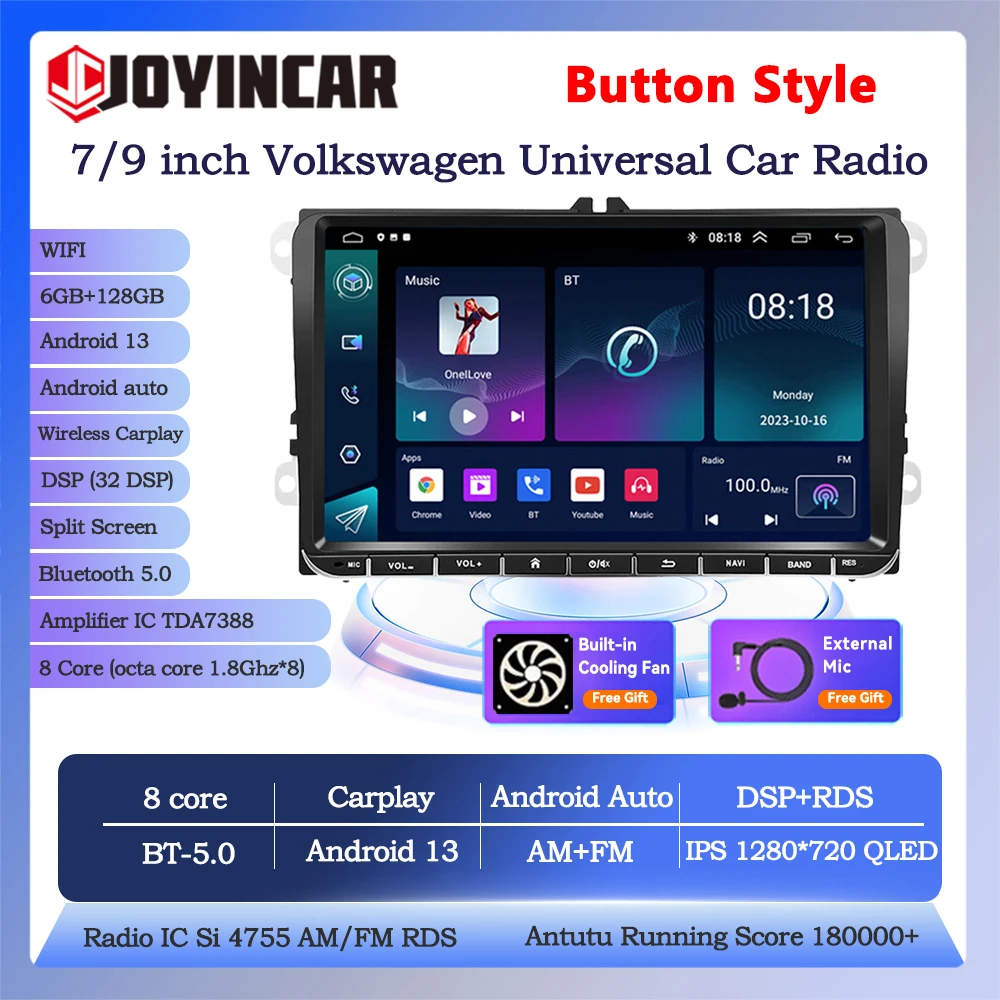 

Joyincar 7'' 9'' Android 13 Car Radio For Volkswagen VW Passat Skoda Seat Golf Tiguan Polo 2Din Carplay GPS Multimedia Autoradio