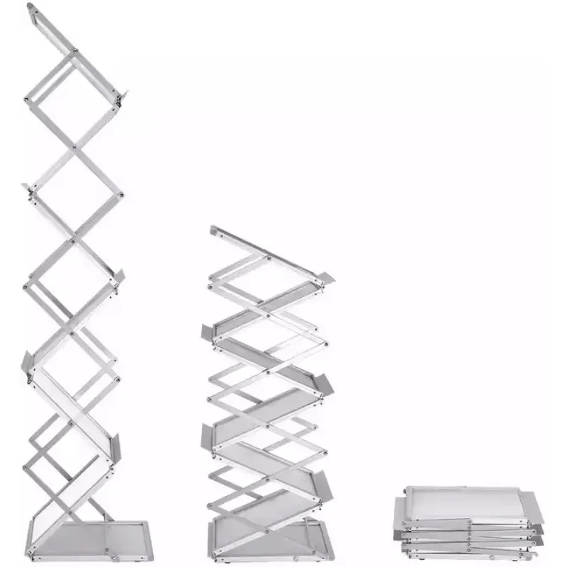 A4*6  Floor Standing Foldable Acrylic Metal Magazine Display Rack Metal Magazine Brochure Holder