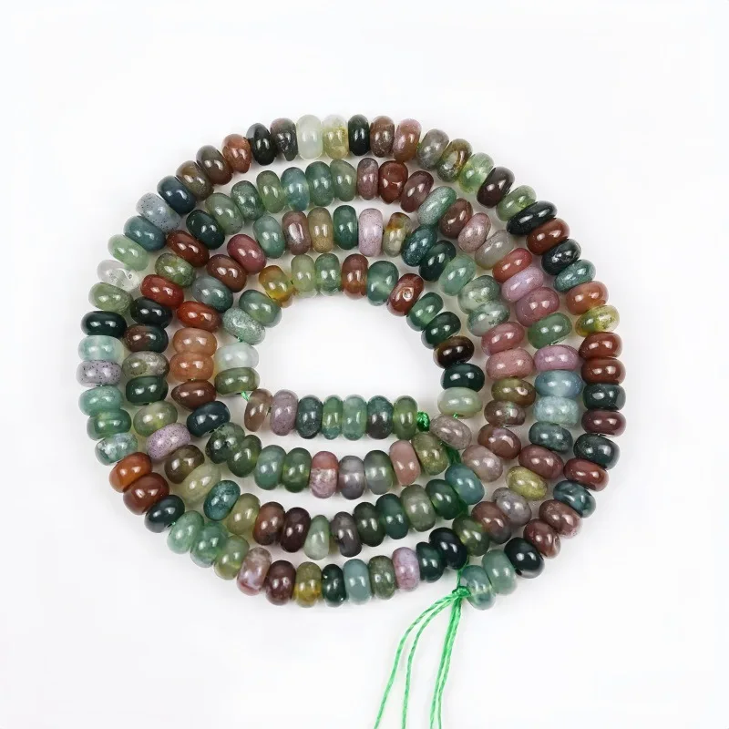 4 6 8 mm Naturstein Indischer Achat Abakus-Perlen Rondelle lose Perlen für Schmuckherstellung DIY Halskette Armband Zubehör 15 Zoll – Detail 4