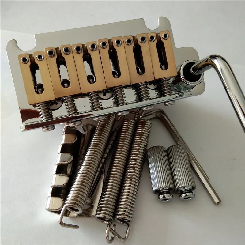 Double Wave Electric Guitar Bridge with Tremolo Bar, Chrome or Gold, 6 Strings, BJ1006-10.5, BJ-598