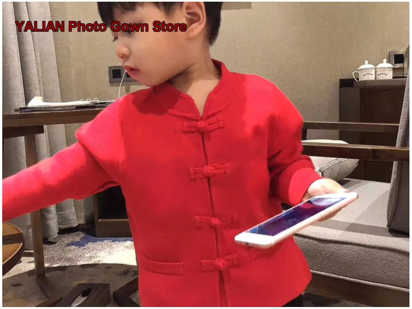 Boys Tang Suit Knit Cardigan Adult New Year Parent-Child Outfit Chinese Style Thickened Coat