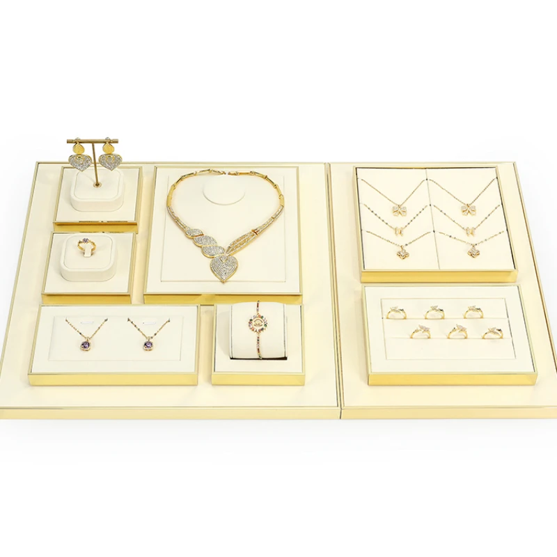 Light luxury jewelry display props, jewelry display racks, high-end metal necklaces, rings, earrings display racks