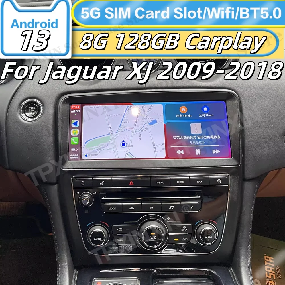 Intelligent Qualcomm Car Radio With Carplay Android 13 Screen For Jaguar XJ 2009-2018 GPS Navigation Upgrade IPS Head Unit