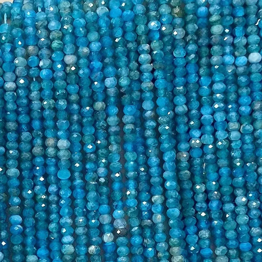 Good Quality Natural Blue Apatite Facted Beads Loose Beads for Women Jewelry Making DIY Bracelet Necklace 38cm Accessories