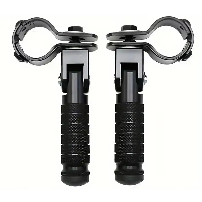 

AA-1 Pair CNC Aluminum Motorcycle Pedals Folded Footrest Footpeg Pedals For Karts Scooters Bicycle Black