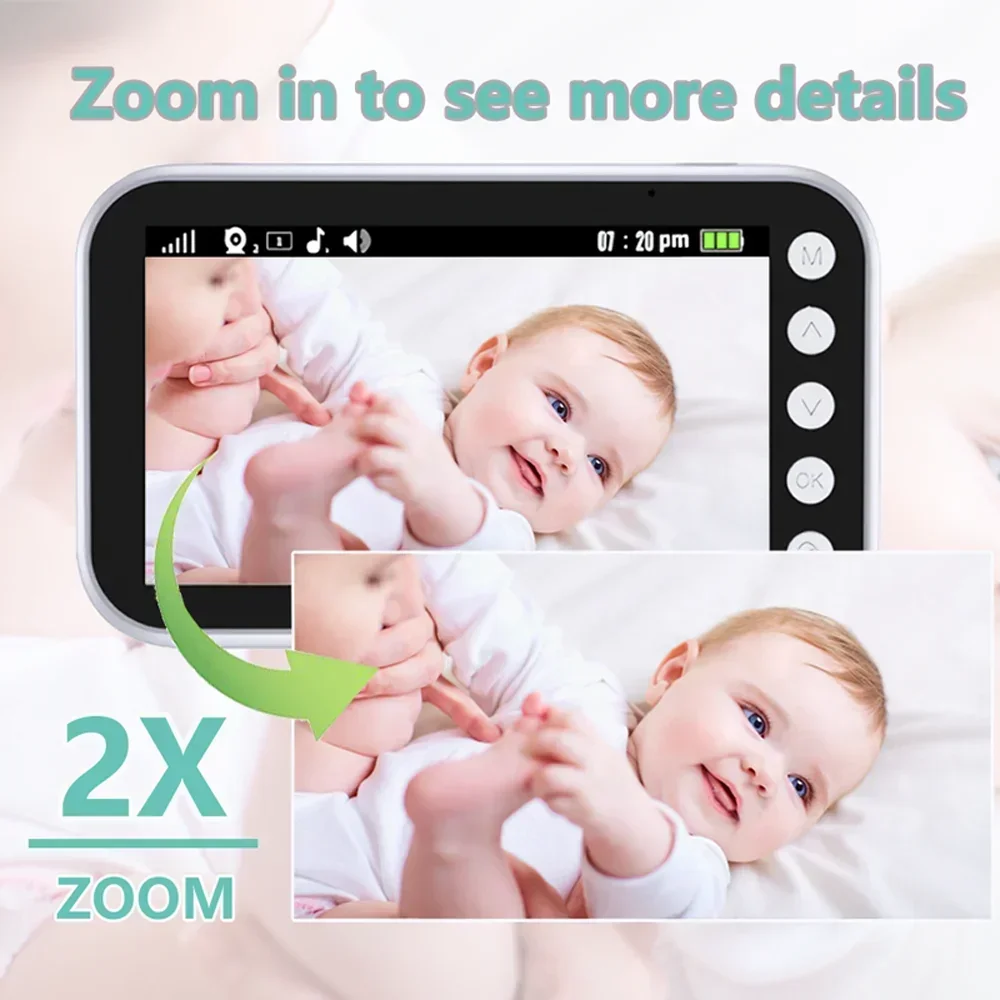 4.3 inch Baby Monitor 2X Zoom HD Wireless Video Camera Two way audio Security VOX Night Vision Temperature Nanny SecurityCamera
