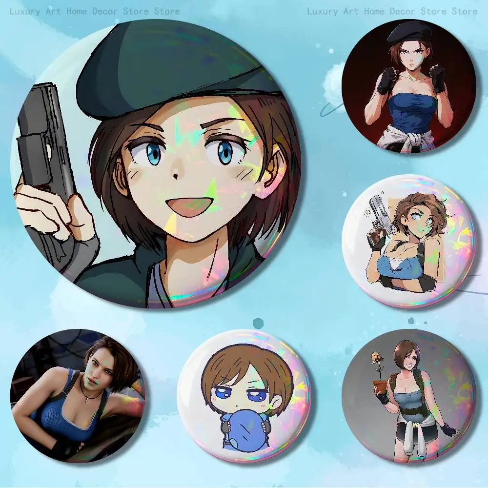 Jill Valentine R-Resident E-Evil Insignia Badge Case For Decoration 44mm 32mm 58mm Round Tinplate Pin Brooch Gift