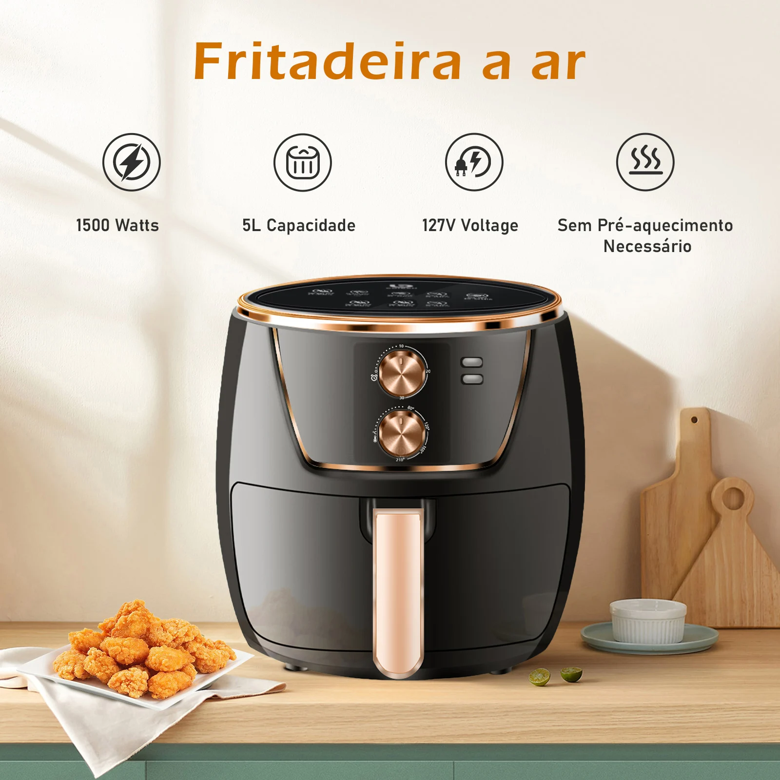 air fryer fritadeira eletrica air fryer fritadeira frete grátis elétrica forno127 Volts‎ 1500 watts，do brasil，presente,220V