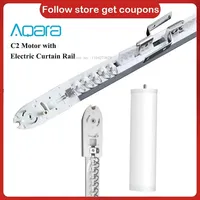 Aqara Curtain Motor C2 Zigbee 3.0 with Smart Electric Curtain Track Super Silent Private Custom Curtain Rail Set Control System