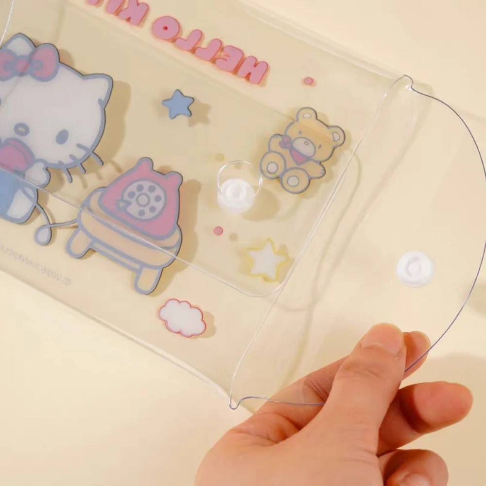 Genuine Hello Kitty PVC Snap Pouch Cute Sanrio Portable Travel Organizer For Cosmetics Stationery Daily Tiny Accessories Storage view 3