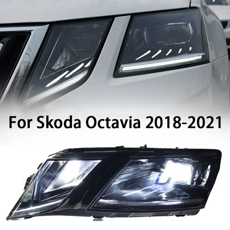 

Head Lamp for Skoda Octavia LED Headlight 2018-2021 Headlights Octavia DRL Turn Signal High Beam Angel Eye Projector Lens