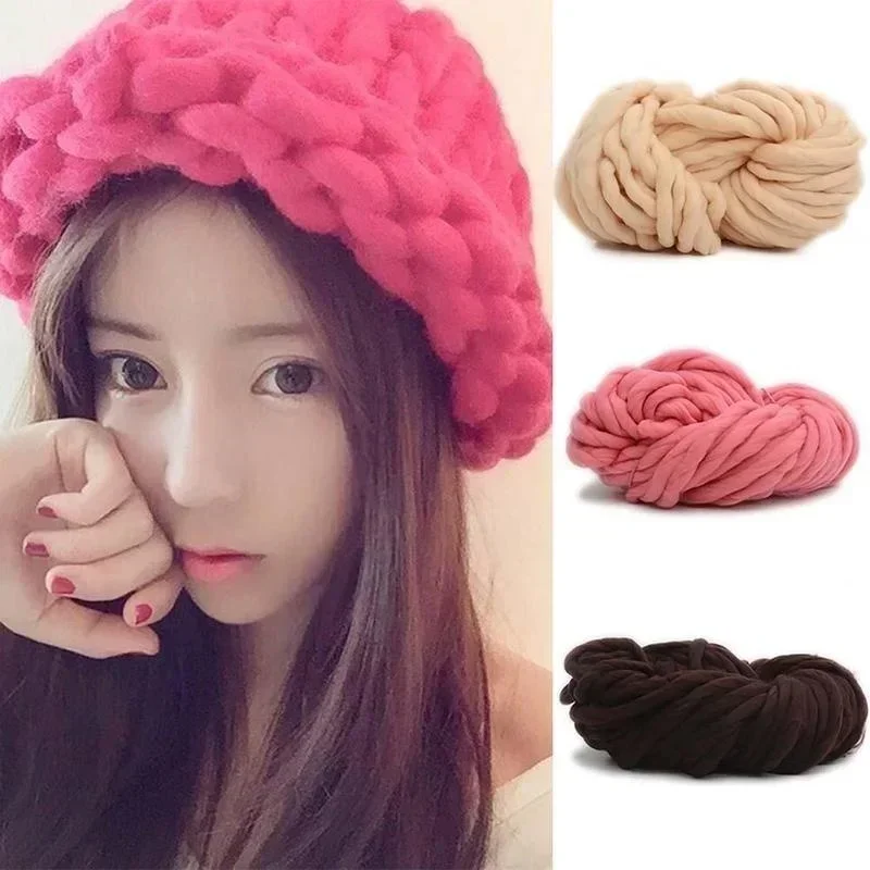 1 Roll of Thick Wool Blanket Thread Hand-woven Hat Thread Imitation Wool Thread Thick Thread